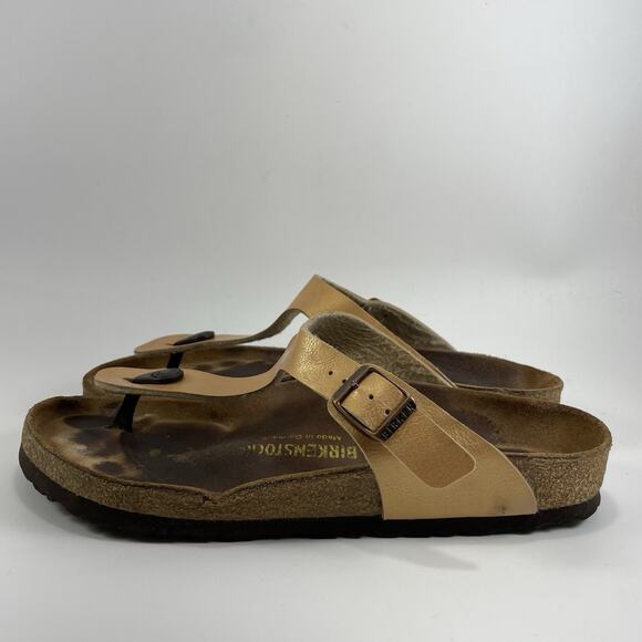 Birkenstock Gizeh Thong Sandals Women Size 40 US Size 9-9.5 Orange Leather - Picture 4 of 10